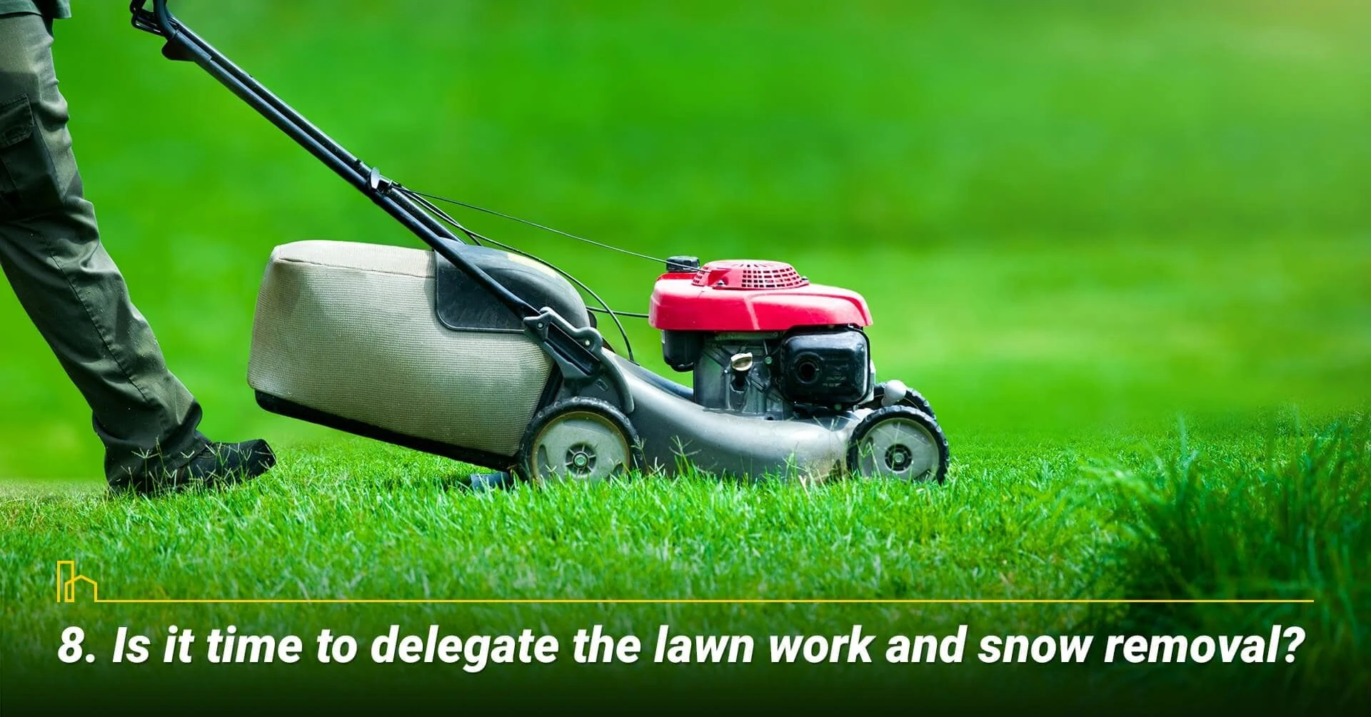 Is it time to delegate the lawn work and snow removal? no more lawn work and snow removal