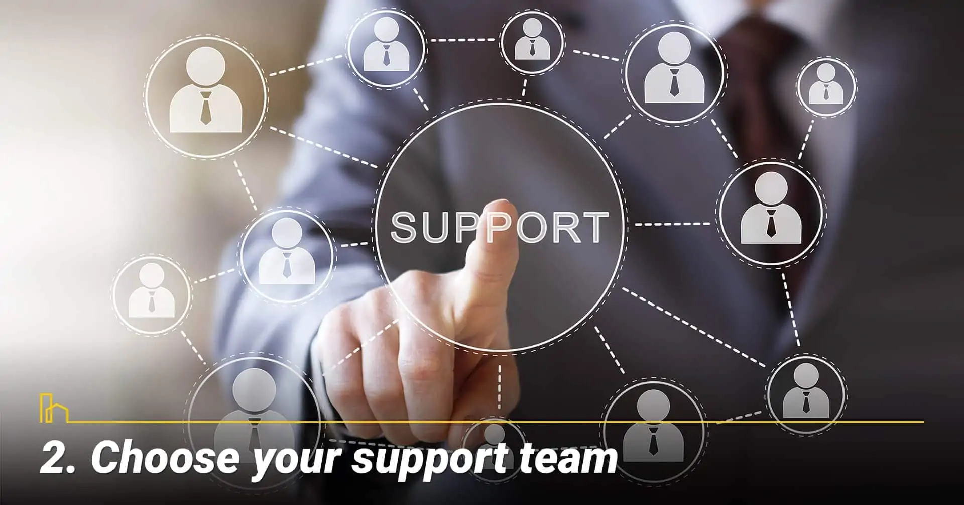 Choose your support team, select members and build your team