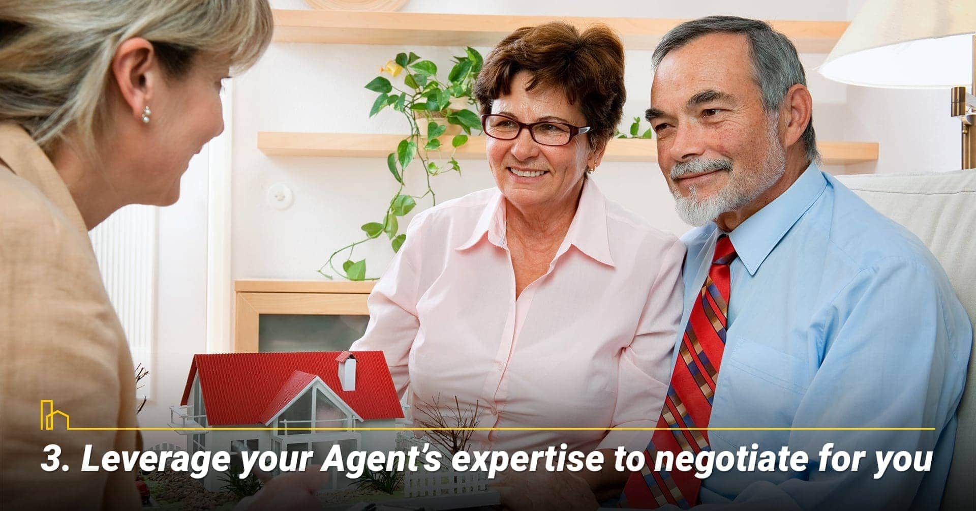 Leverage your Agent's expertise to negotiate for you, get help from your agent for higher price