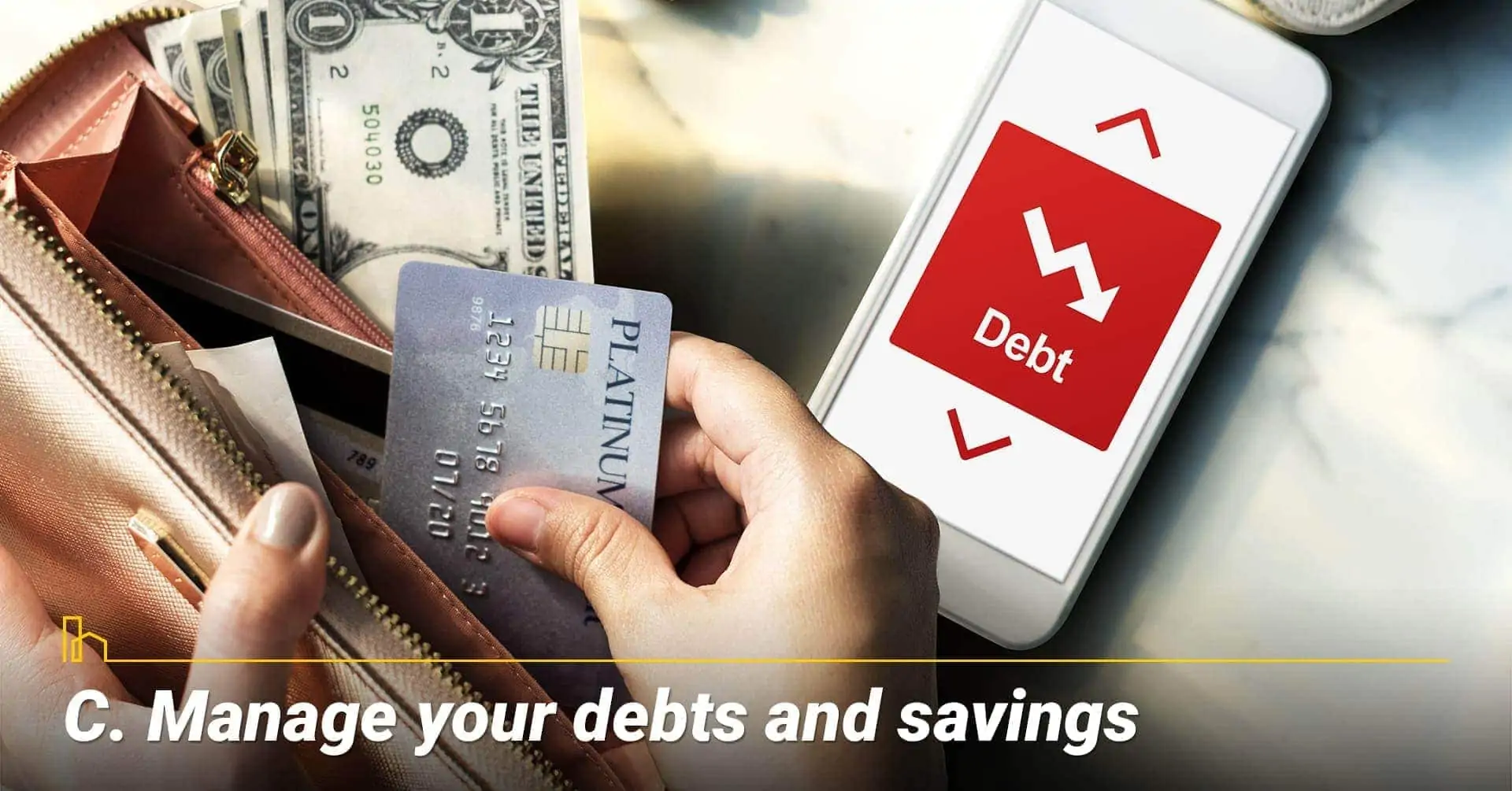 Manage your debts and savings, reduce debts and increase savings