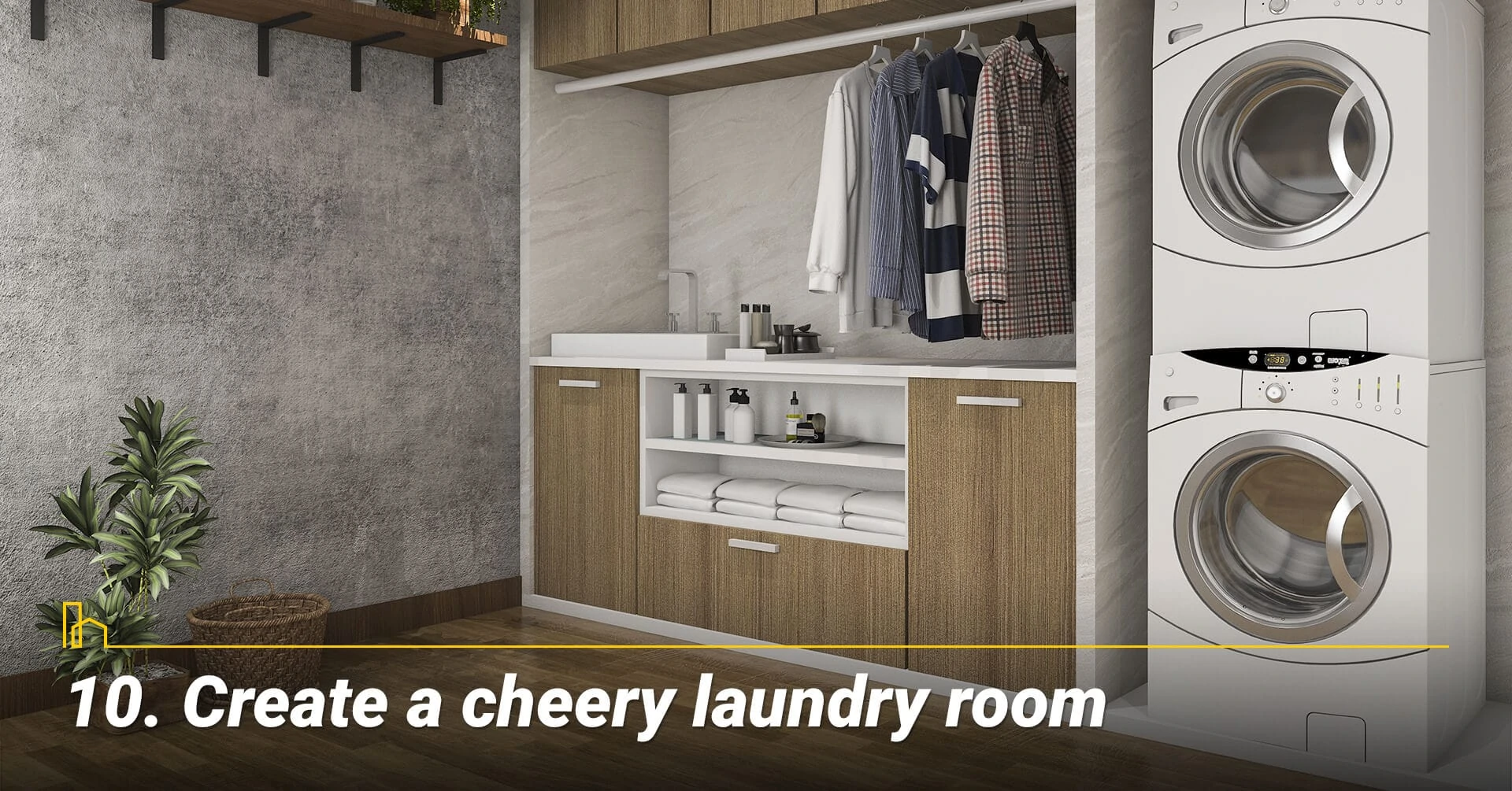 Create a cheery laundry room, organize the laundry room