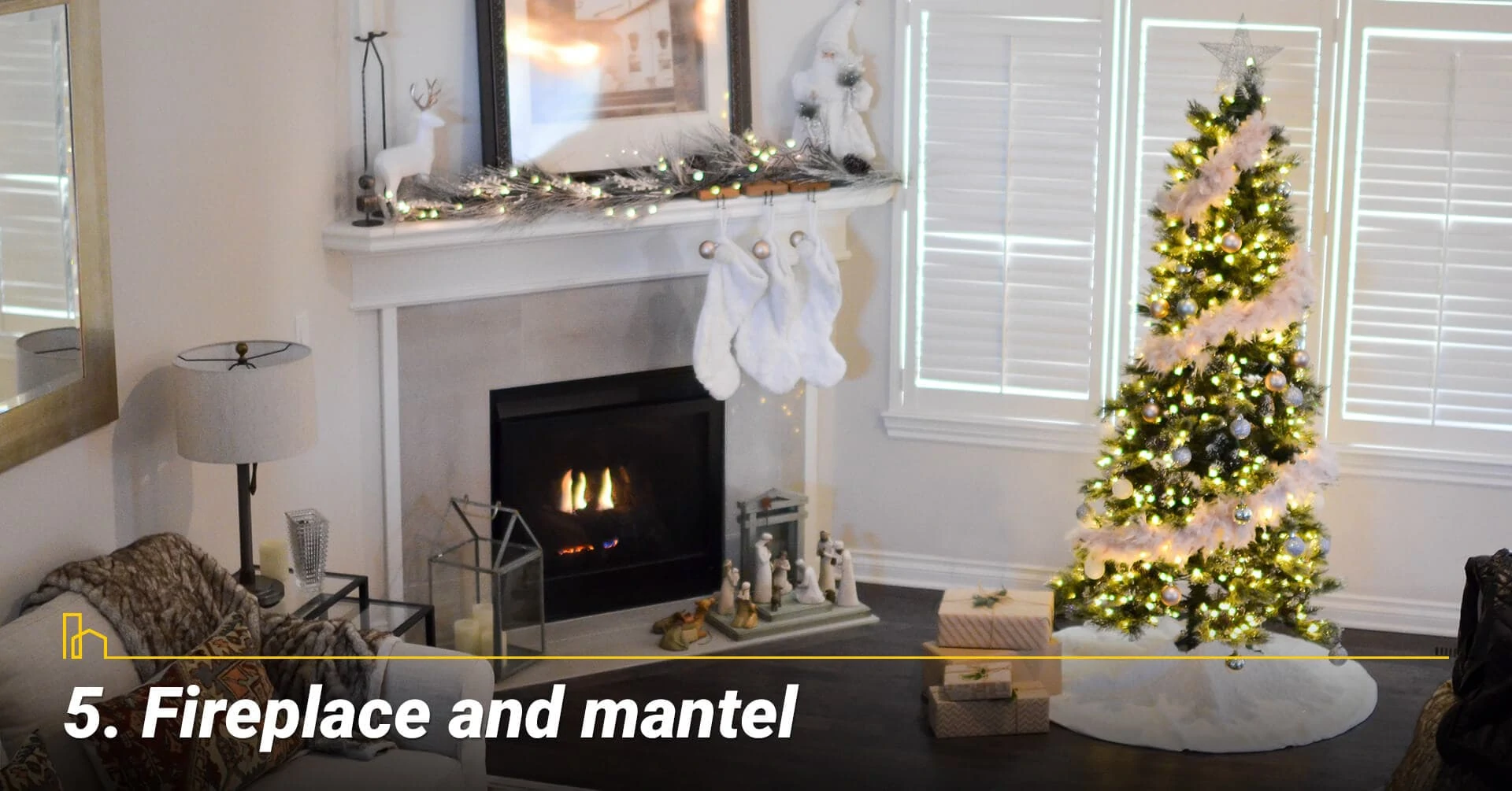 Fireplace and mantel, add decorative ornaments to your fireplace and mantel