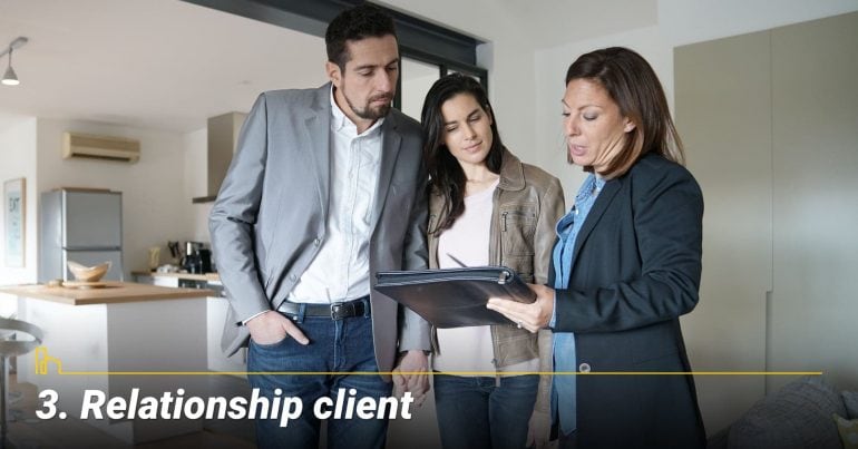 Relationship client, team player client Relationship client, team player client