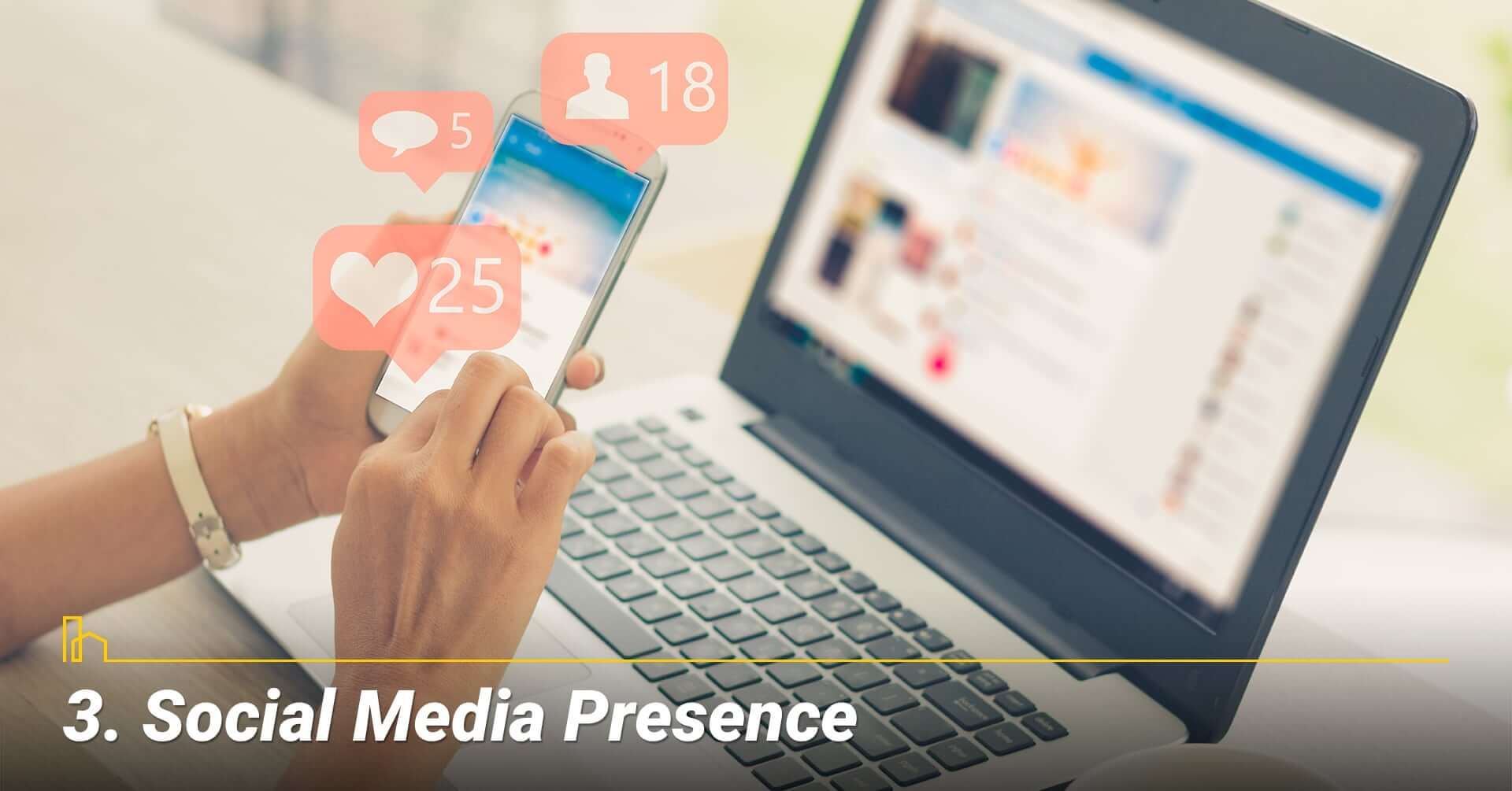 Social Media Presence, activities on Social Media Social Media Presence, activities on Social Media