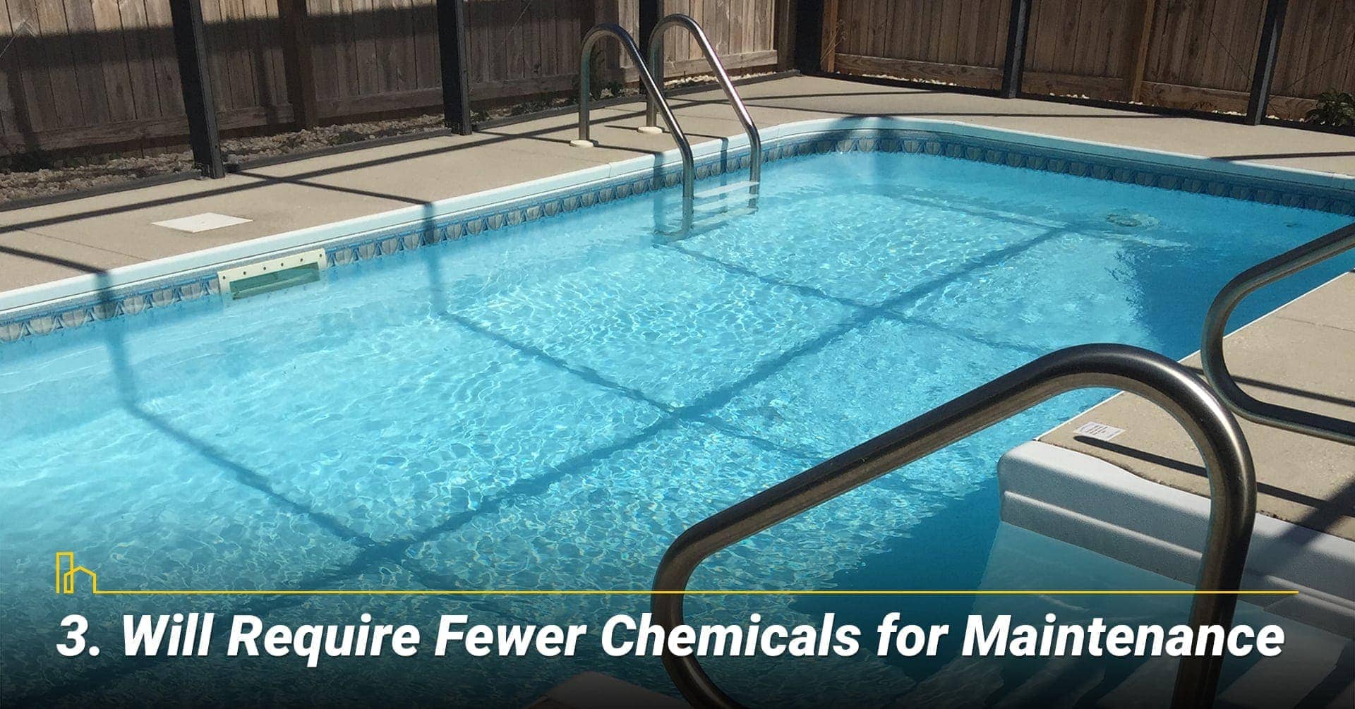 Fewer Chemicals for best swimming pools, use less chemical to keep it clean Fewer Chemicals for Maintenance, use less chemical to keep it clean