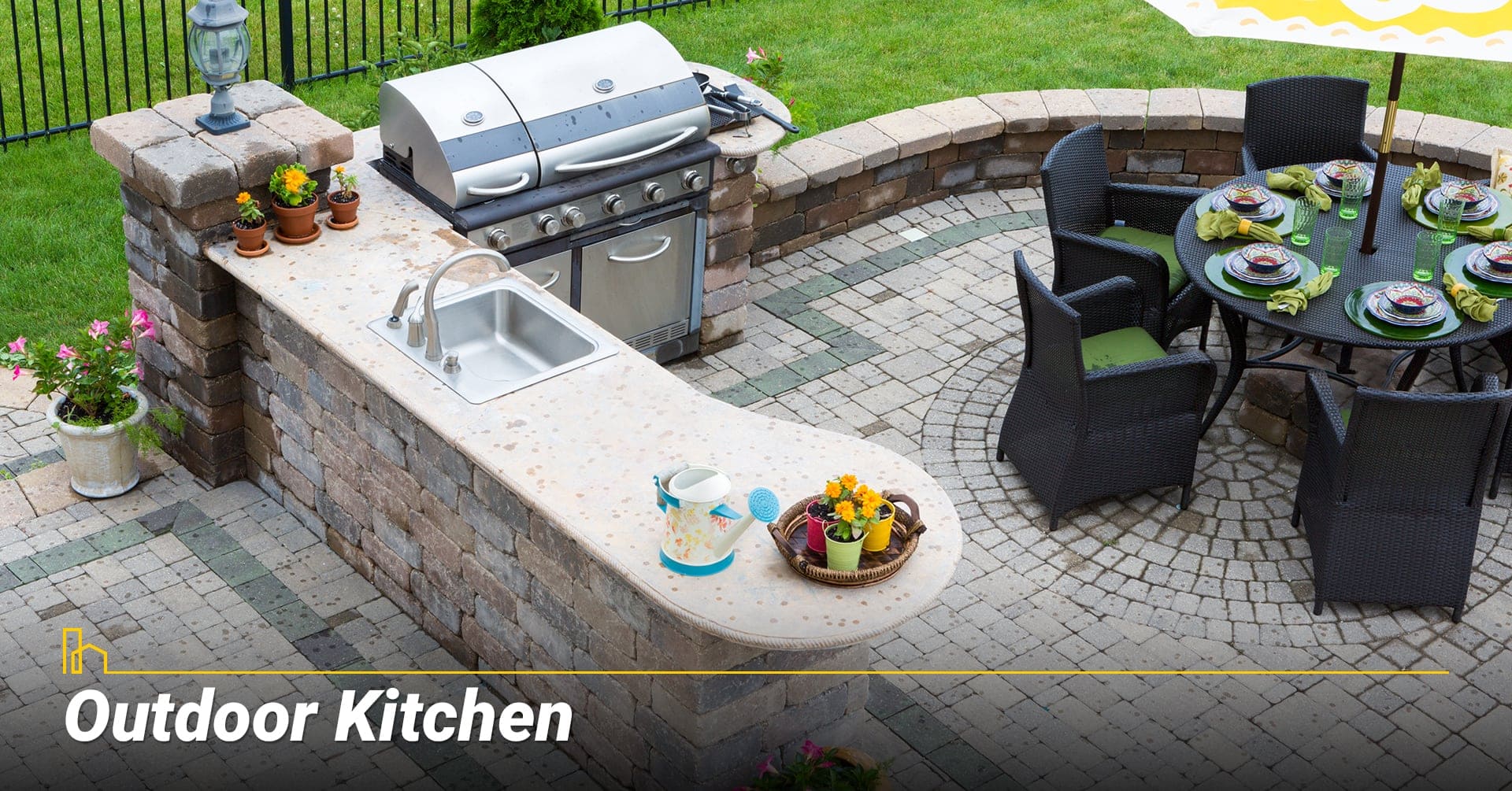 Outdoor Kitchen, install an outdoor kitchen area