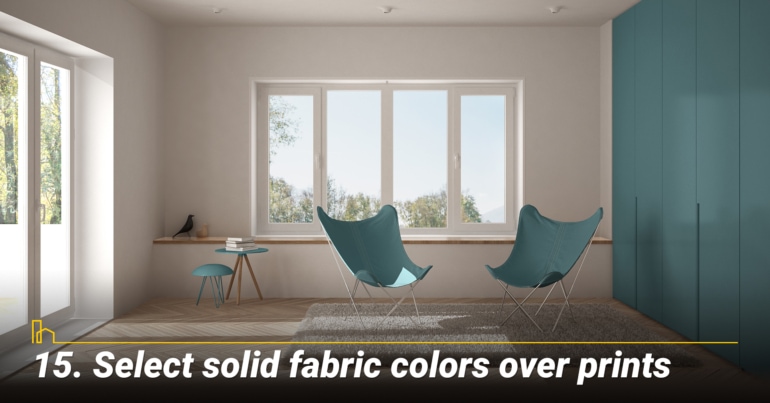 Select solid fabric colors over prints. Select solid fabric colors over prints.