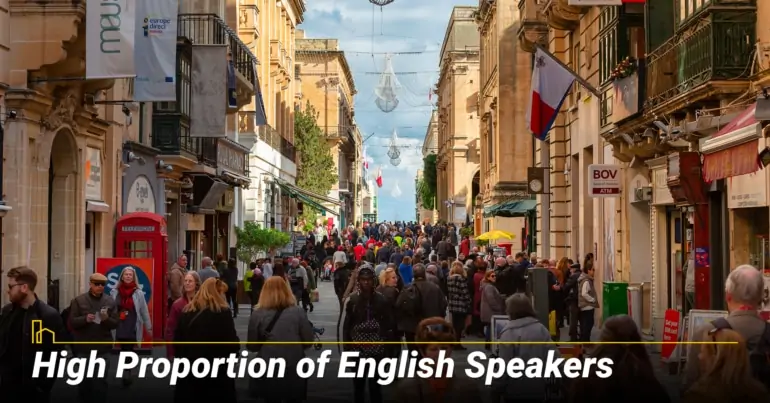 High Proportion of English Speakers