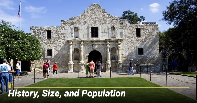 San Antonio History, Size and Population