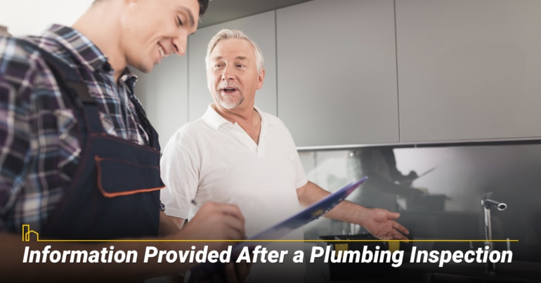 Information Provided After a Plumbing Inspection