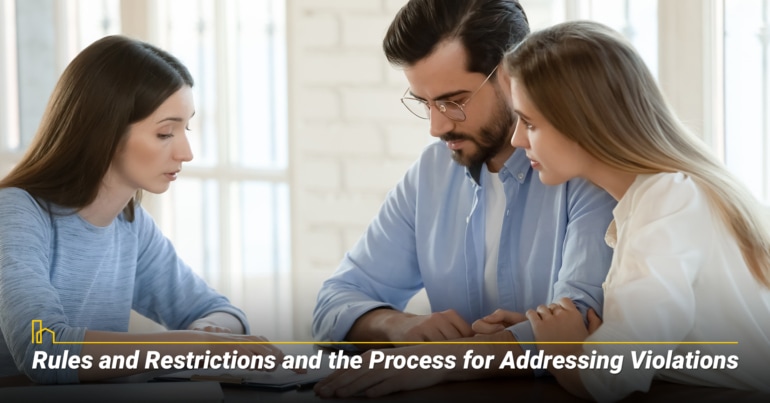 Rules and Restrictions and the Process for Addressing Violations