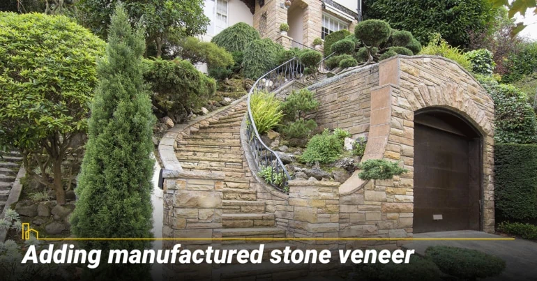 Adding manufactured stone veneer
