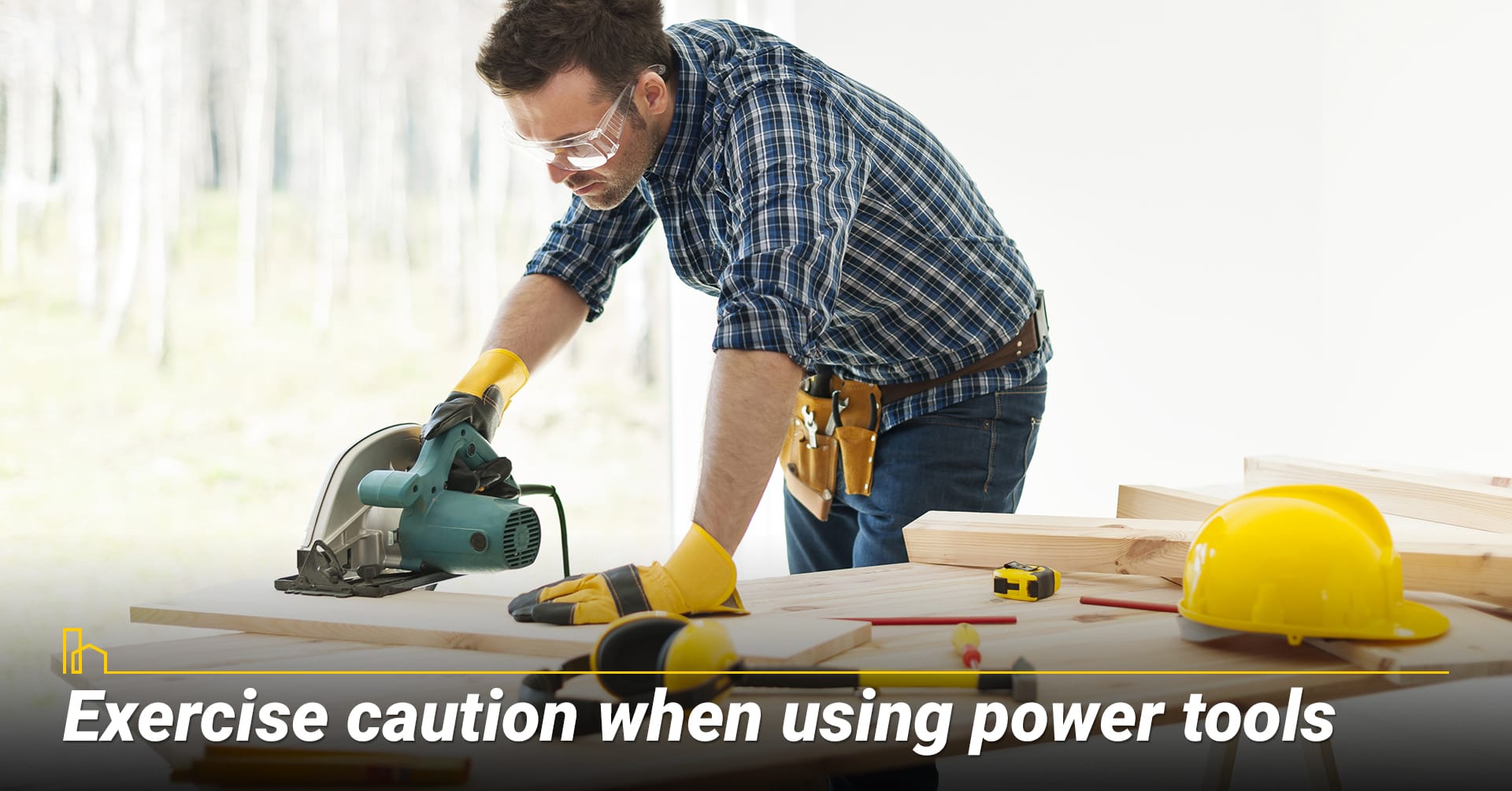 Exercise caution when using power tools. Exercise caution when using power tools.