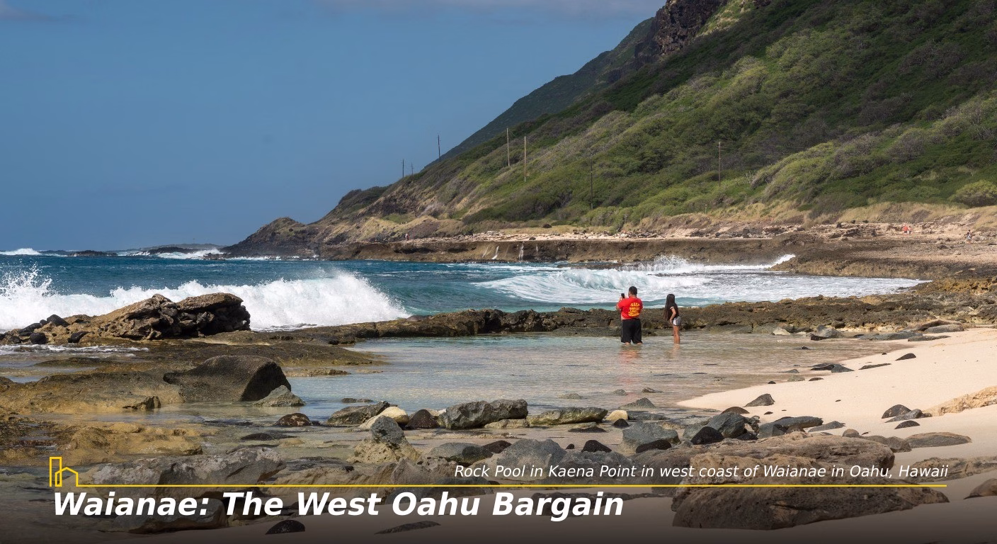 Waianae Rock Pool in Kaena Point in west coast of Waianae in Oahu Hawaii branded