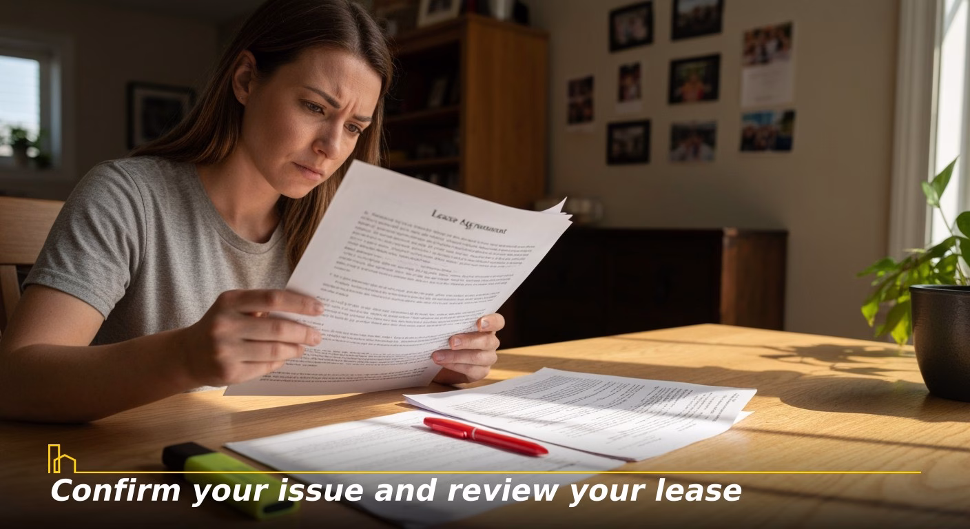 Step 1: Confirm your issue and review your lease