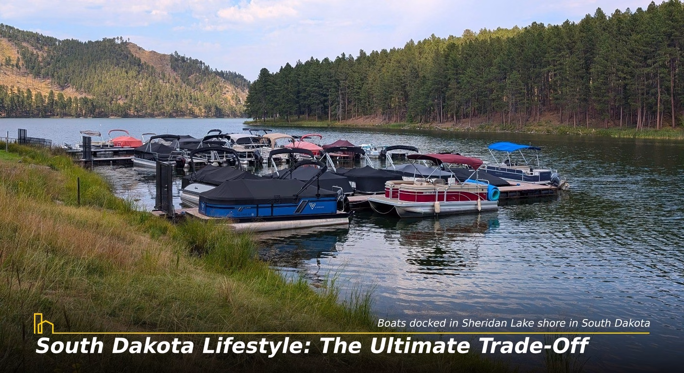 8 Boats docked in Sheridan Lake shore in South Dakota 11zon branded
