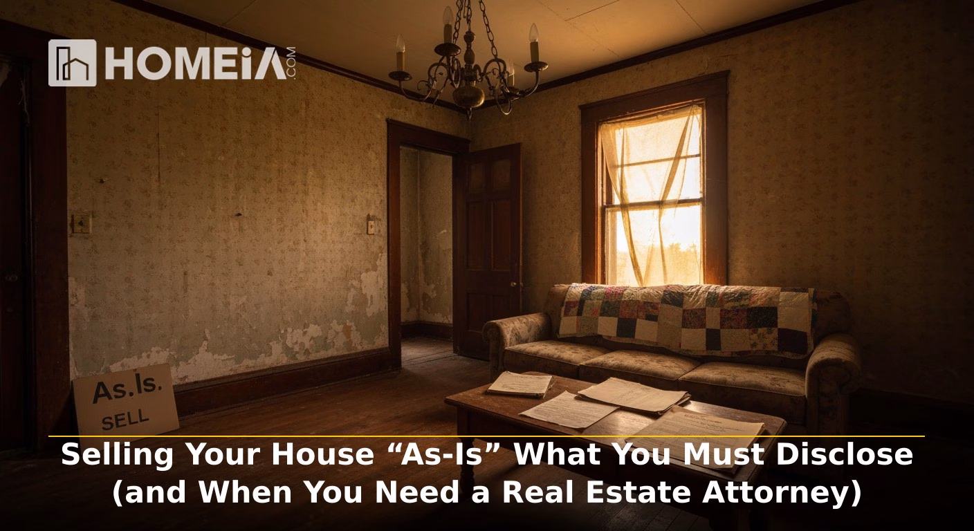 Selling Your House “As-Is” What You Must Disclose (and When You Need a Real Estate Attorney)