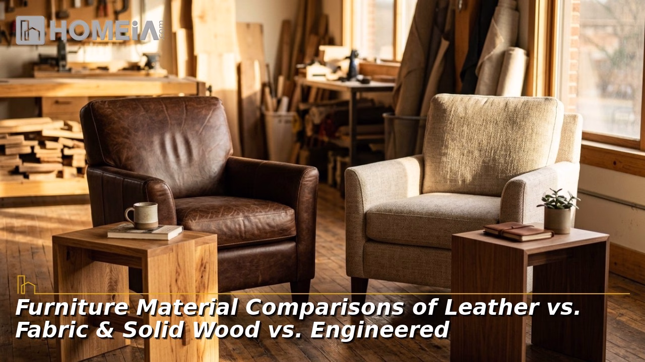 Main image Furniture Material Comparisons of Leather vs. Fabric Solid Wood vs. Engineered