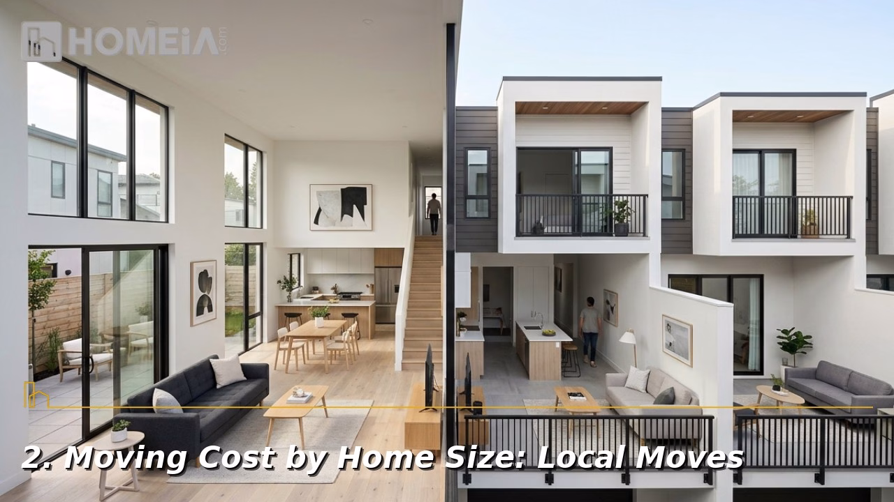 Moving Cost by Home Size: Local Moves