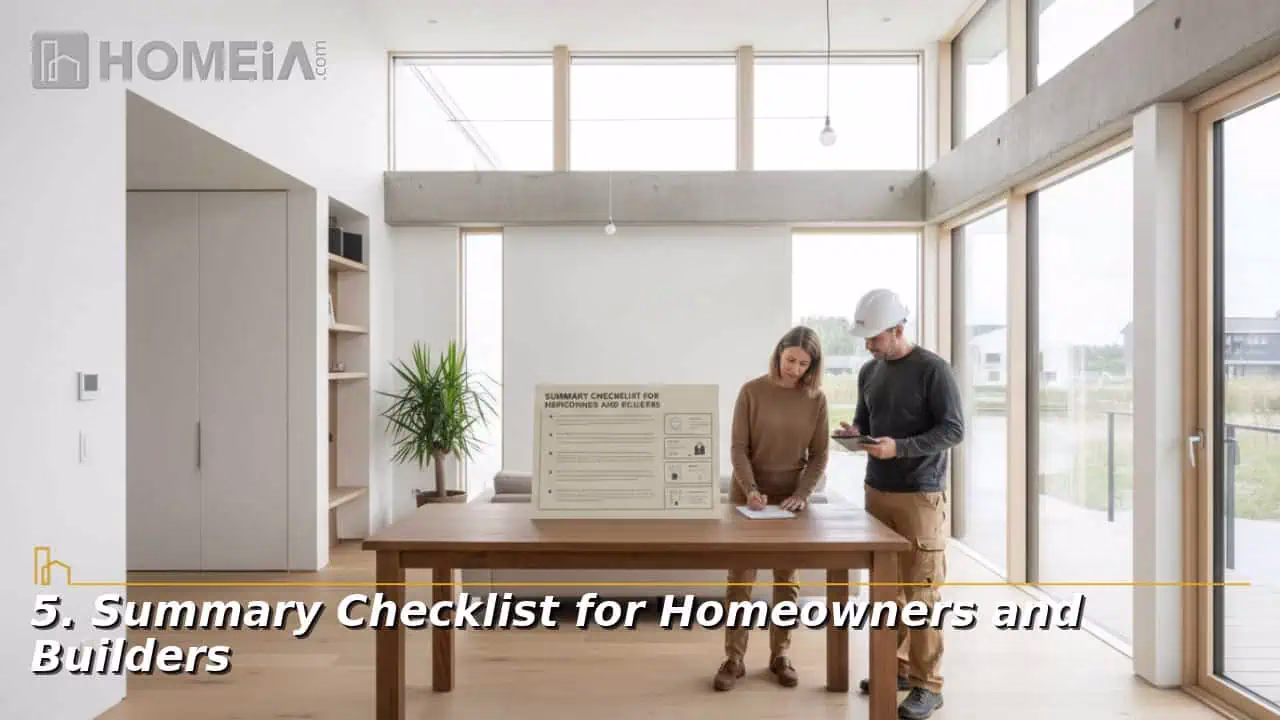 Summary Checklist for Homeowners and Builders