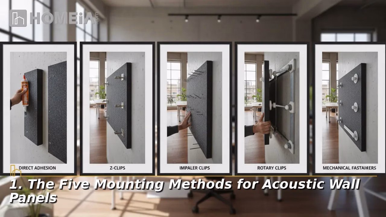 1. The Five Mounting Methods for Acoustic Wall Panels