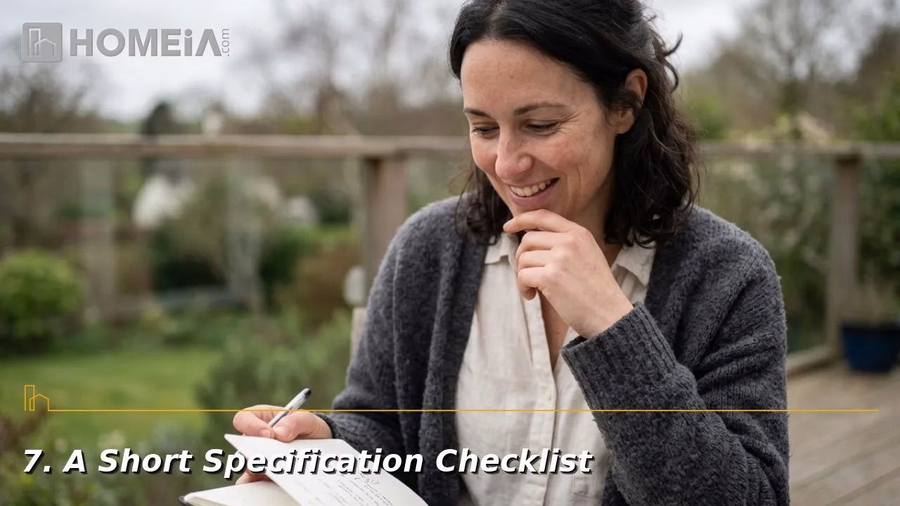7. A Short Specification Checklist