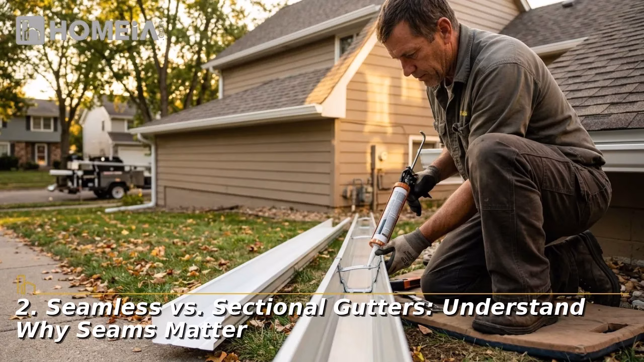 2. Seamless vs. Sectional Gutters - Understand Why Seams Matter